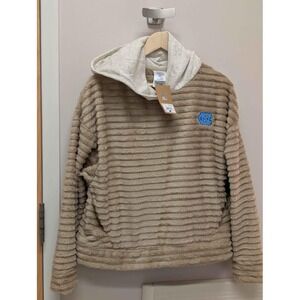 UNC Tar Heels Rivalry Threads Sherpa Hoodie Women's Large NWT Tan Pullover